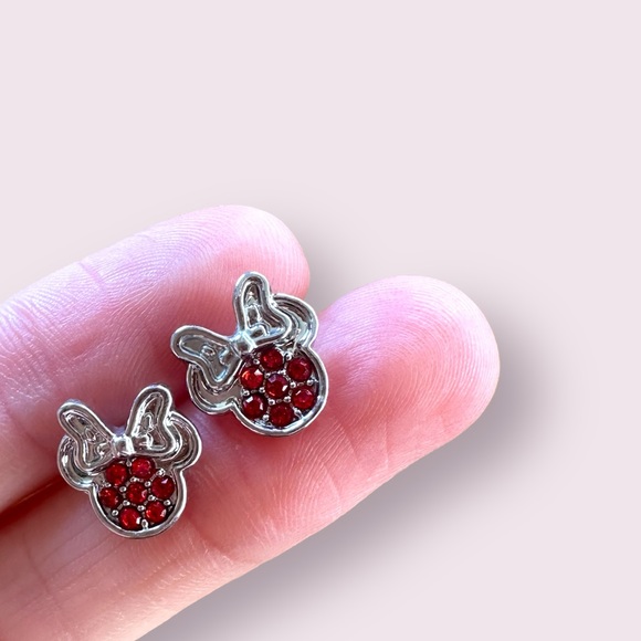 MINNIE Black Rhinestones Stud Earrings With Gift Bag - Picture 2 of 4